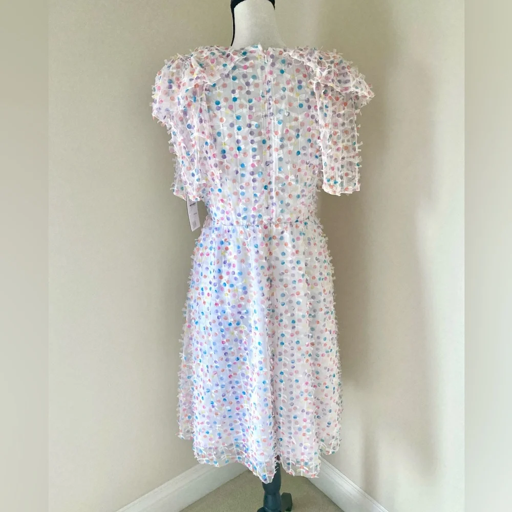 Halogen Pastel Polka Dot Ruffle Dress - Picture 9 of 12
